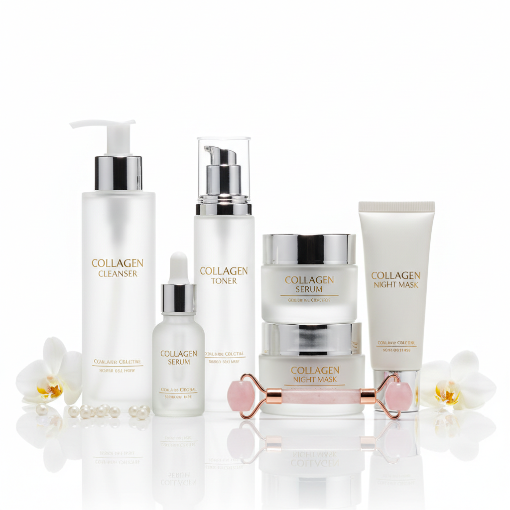 Collagen Skincare Set for Women – 7Pcs Face Care Kit with Cleanser, Toner, Serum