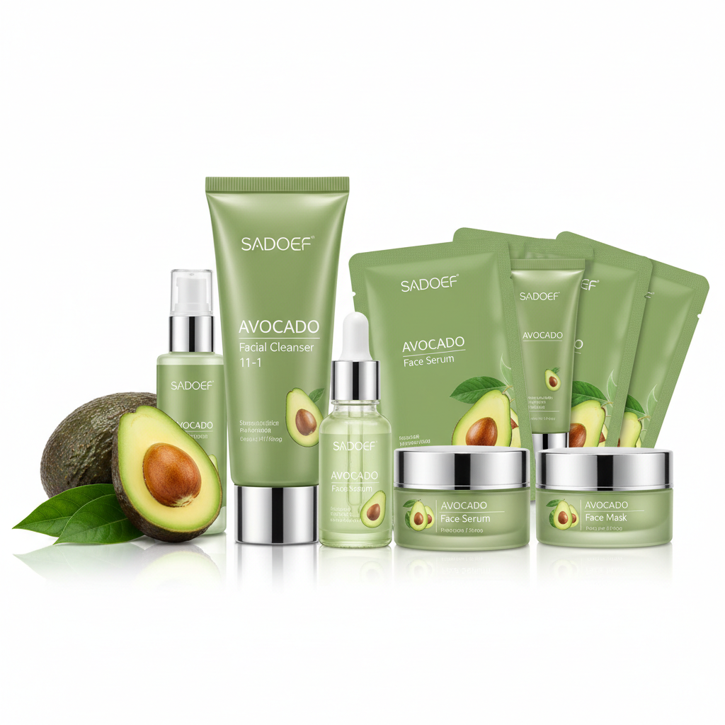 Avocado Skin Care Set, 11-In-1 Skincare Gift Set With Facial Cleanser, Face Serum, Face Mask & More